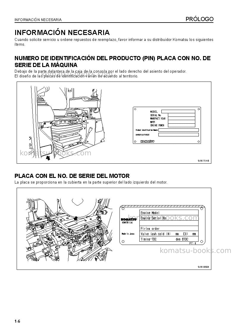 Komatsu d375a-6jpn-r Manual de operación cover Page 7 Komatsu d375a-6jpn-r Manual de operación cover Page 7