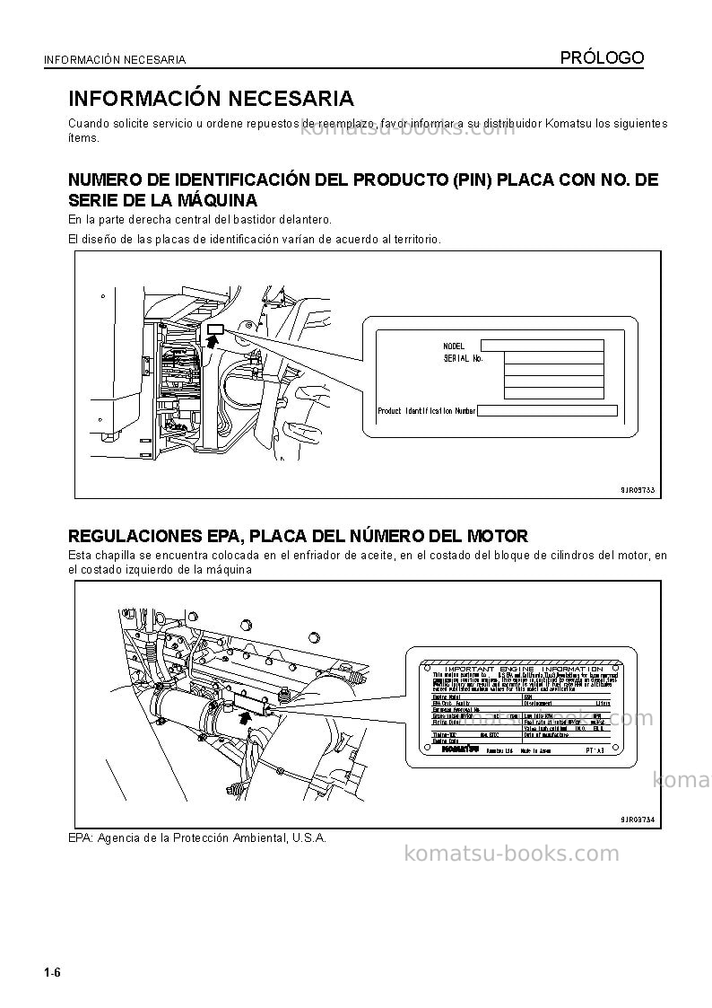 Komatsu wa600-6jpn Manual de operación cover Page 7