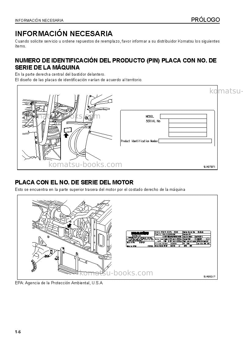 Komatsu wa430-6jpn Manual de operación cover Page 7