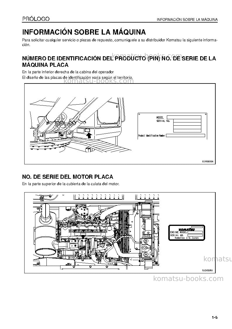 Komatsu pc200-8jpn-m0 Manual de operación cover Page 7