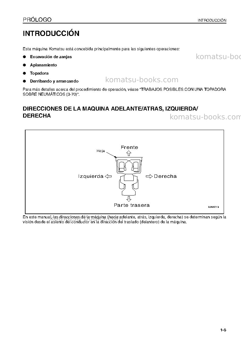 Komatsu wd600-3jpn Manual de operación cover Page 7 Komatsu wd600-3jpn Manual de operación cover Page 7
