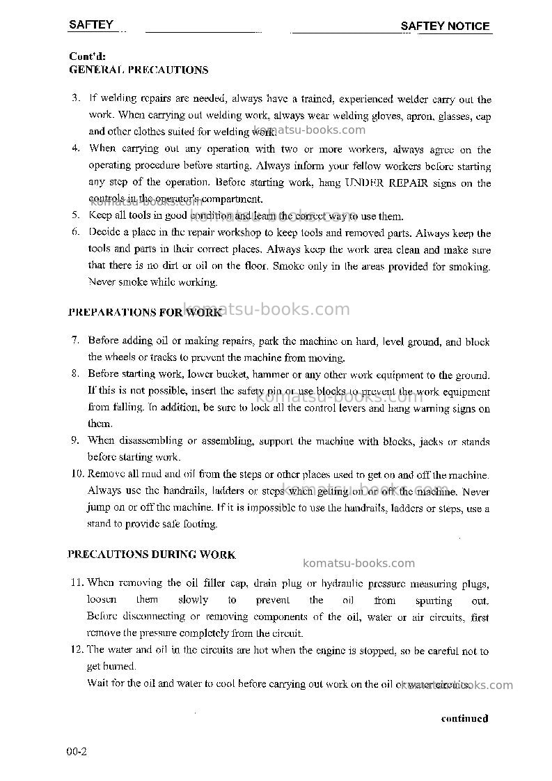 Komatsu pc3000-1deu-electric motor Repair & maintenance cover Page 7