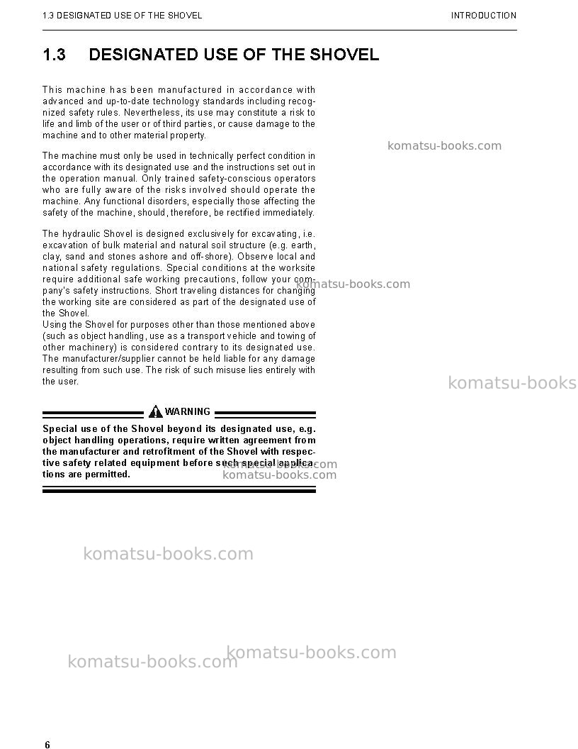 Komatsu pc8000-6deu-electric motor Repair & maintenance cover Page 7