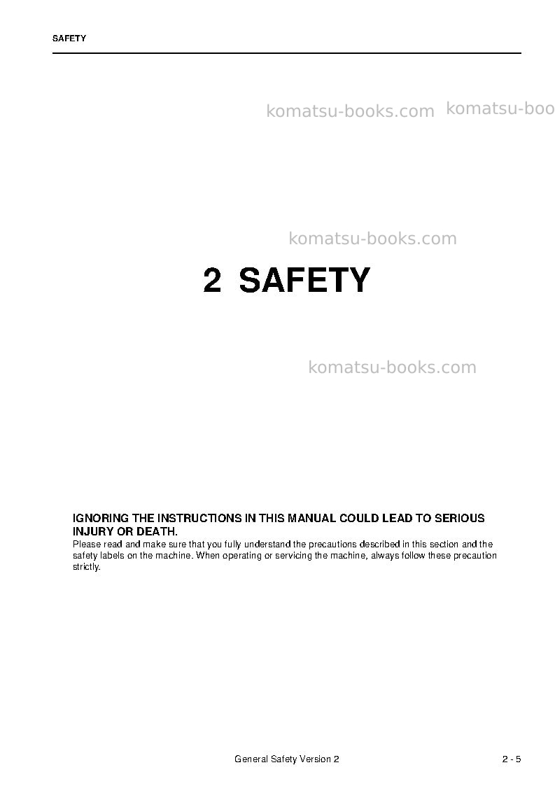 Komatsu pc3000-6deu Field assembly manual cover Page 7 Komatsu pc3000-6deu Field assembly manual cover Page 7