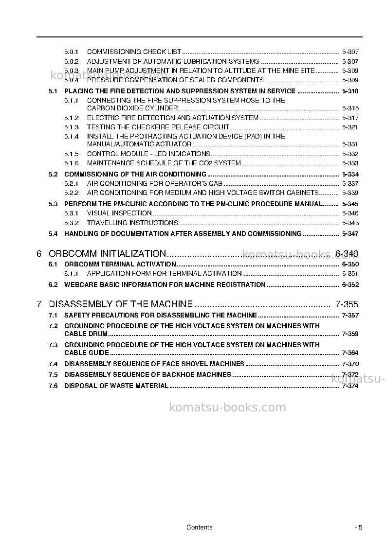 Komatsu pc4000e-6deu Field assembly manual cover Page 7 Komatsu pc4000e-6deu Field assembly manual cover Page 7