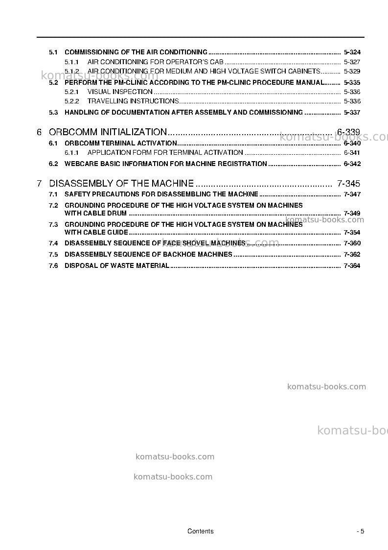 Komatsu pc4000e-6deu Field assembly manual cover Page 7 Komatsu pc4000e-6deu Field assembly manual cover Page 7