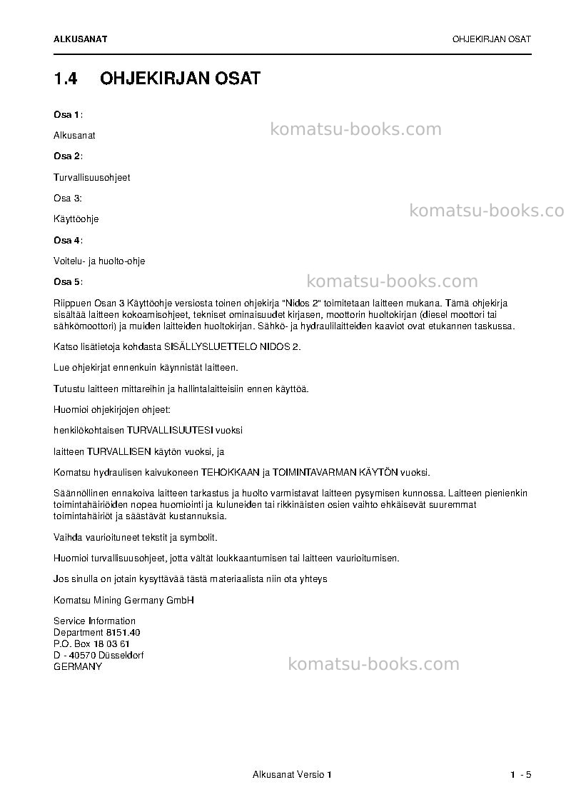 Komatsu pc5500e-6deu Manuale operativo copertina Pagina 7