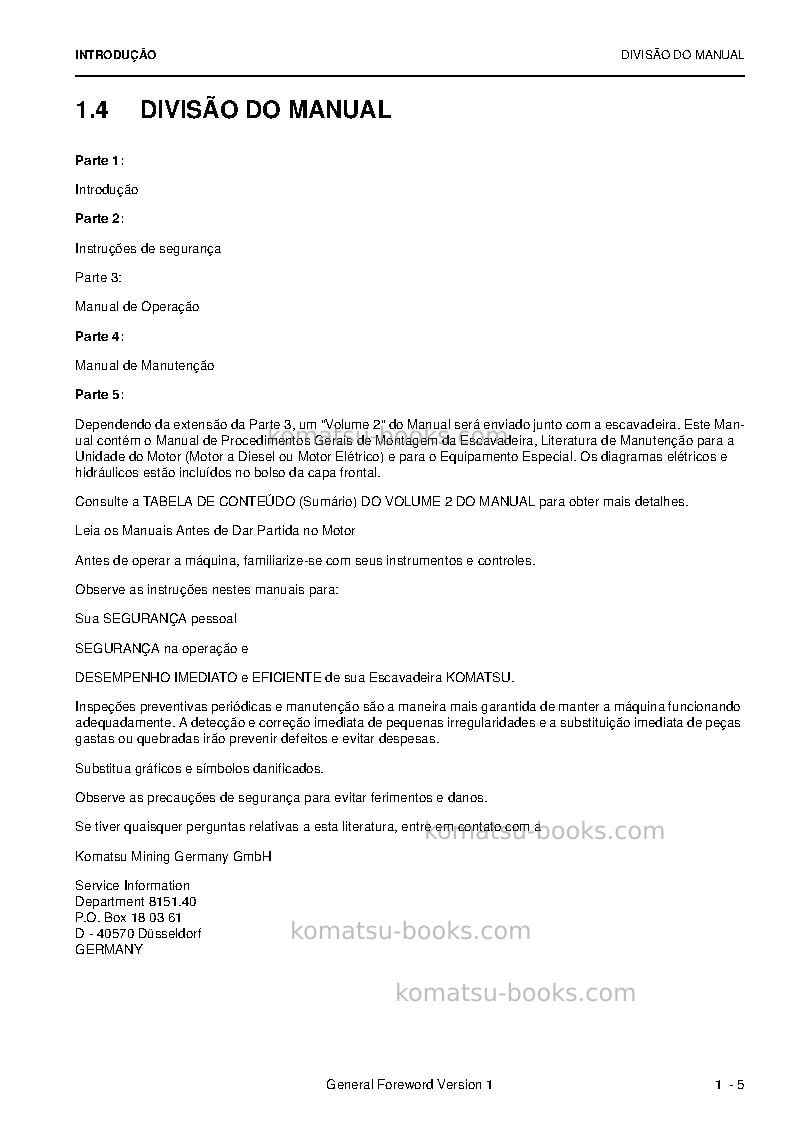 Komatsu pc5500-6deu Manual de operação capa Página 7