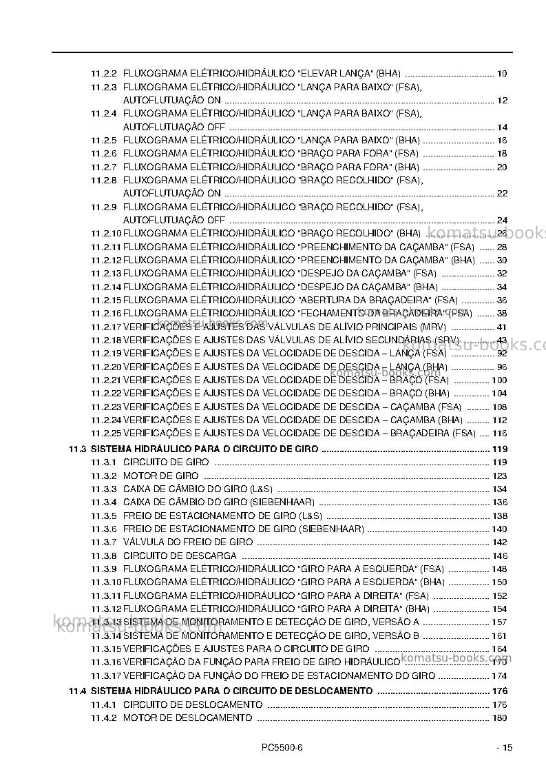 Komatsu pc5500-6deu-diesel Reparo e manutenção capa Página 7
