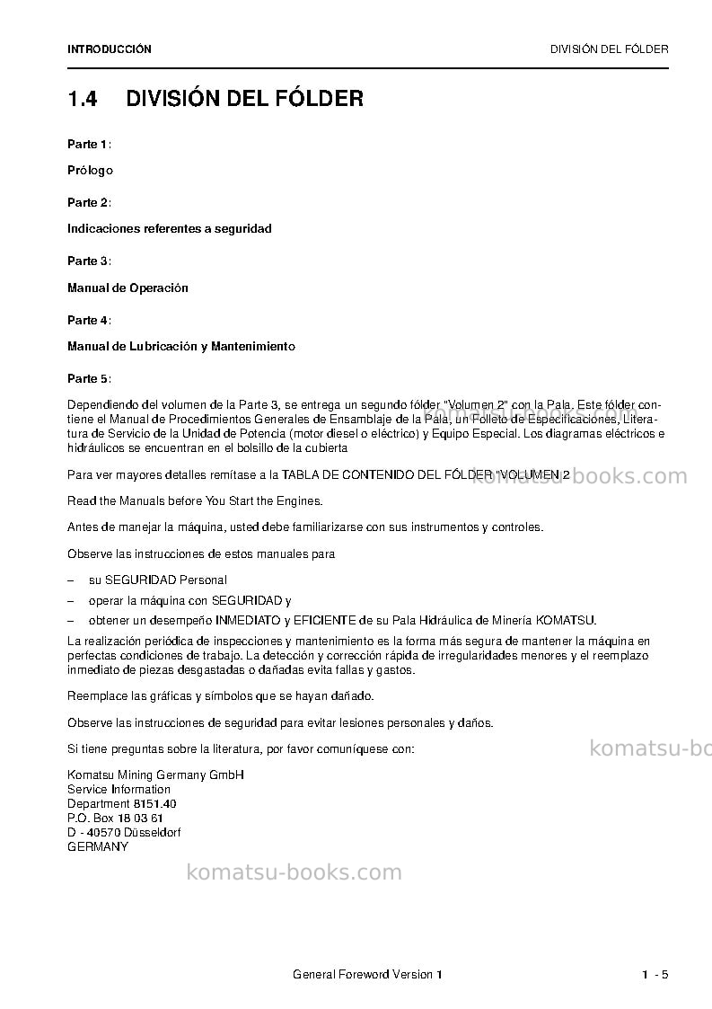 Komatsu pc8000e-6deu Manual de operación cover Page 7