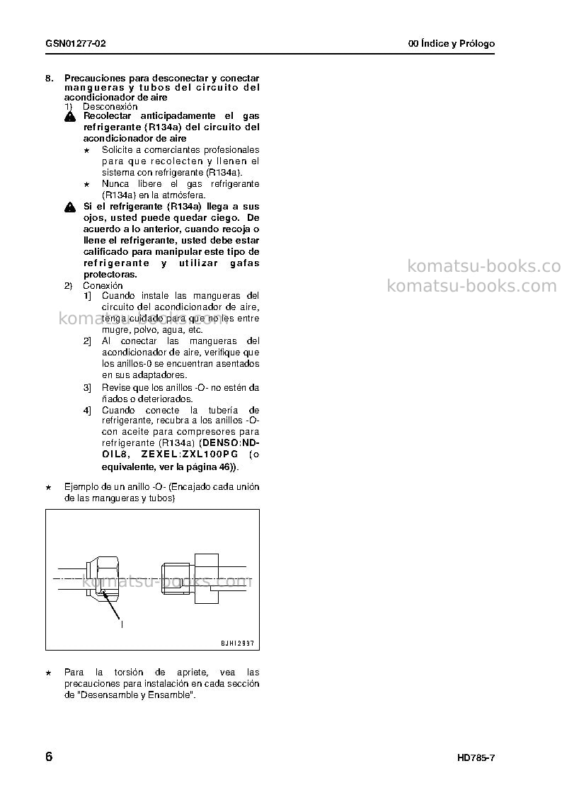 Komatsu hd785-7jpn Reparación y mantenimiento cover Page 7