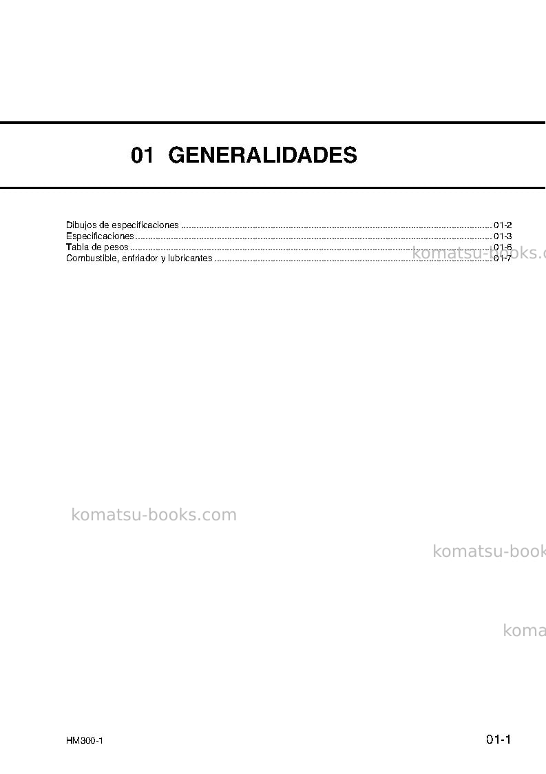 Komatsu hm300-1usa-l Reparación y mantenimiento cover Page 7
