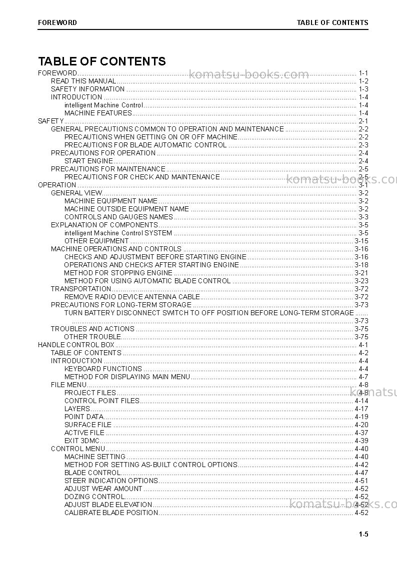 Komatsu d61pxi-24bra Operation manual cover Page 7 Komatsu d61pxi-24bra Operation manual cover Page 7