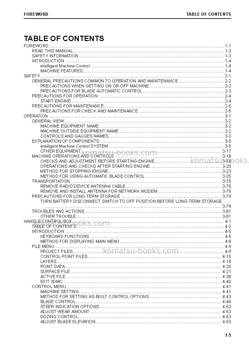 Komatsu d51pxi-24bra Operation manual cover Page 7 Komatsu d51pxi-24bra Operation manual cover Page 7