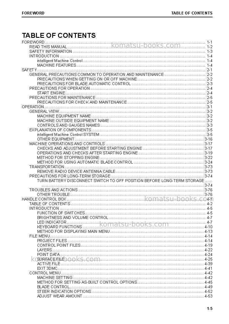Komatsu d51pxi-24bra Operation manual cover Page 7 Komatsu d51pxi-24bra Operation manual cover Page 7