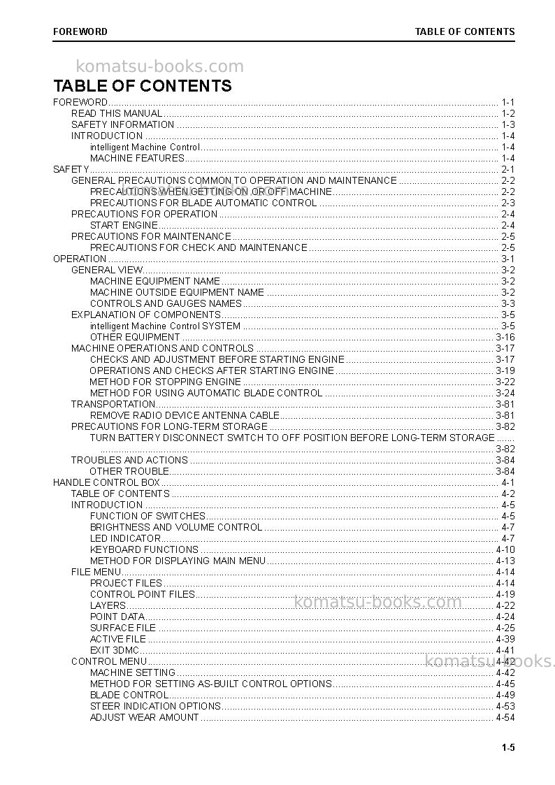 Komatsu d51pxi-24bra Operation manual cover Page 7 Komatsu d51pxi-24bra Operation manual cover Page 7