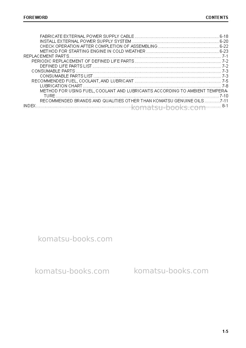 Komatsu d61ex-24bra Operation manual cover Page 7 Komatsu d61ex-24bra Operation manual cover Page 7