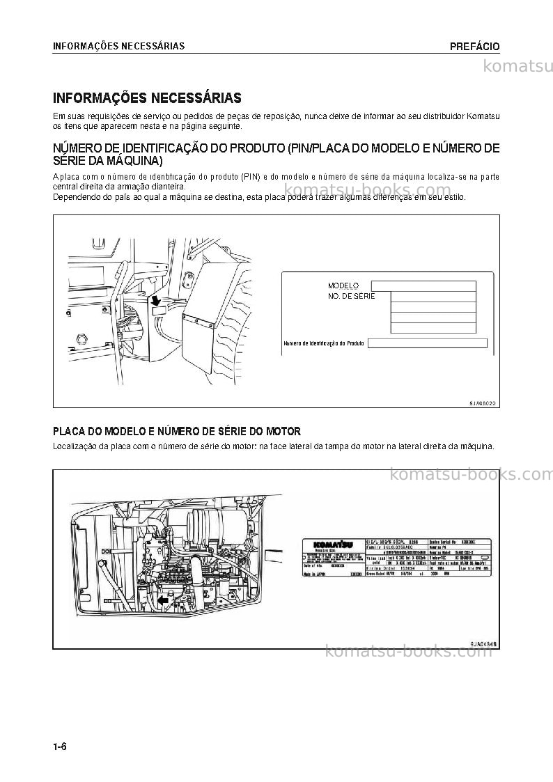 Komatsu wa200-5bra Manual de operação capa Página 7