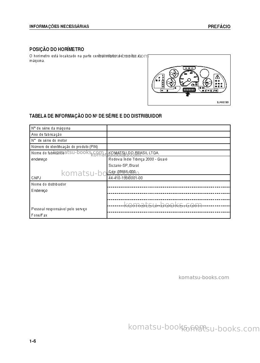 Komatsu wa200-6bra Manual de operação capa Página 7 Komatsu wa200-6bra Manual de operação capa Página 7