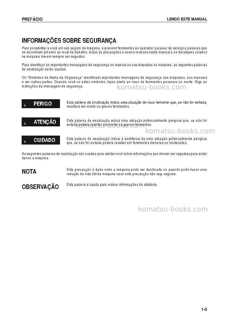 Komatsu wa430-6jpn Manual de operação capa Página 7 Komatsu wa430-6jpn Manual de operação capa Página 7
