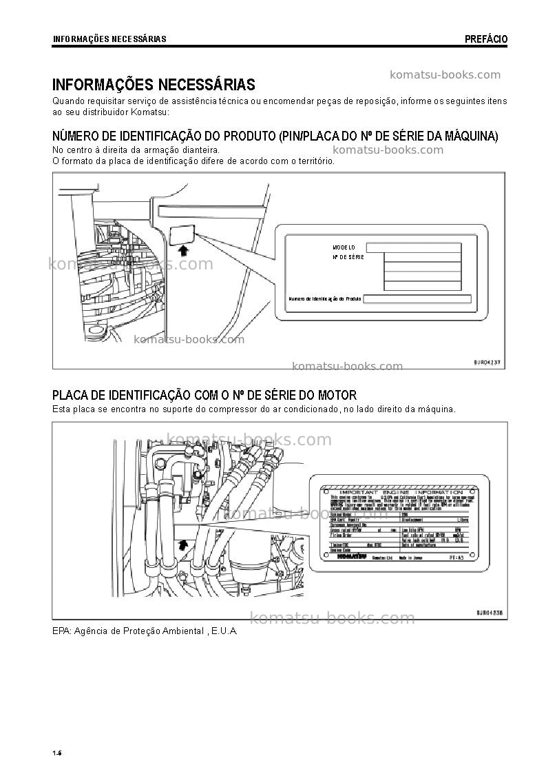 Komatsu wa500-6jpn Manual de operação capa Página 7 Komatsu wa500-6jpn Manual de operação capa Página 7