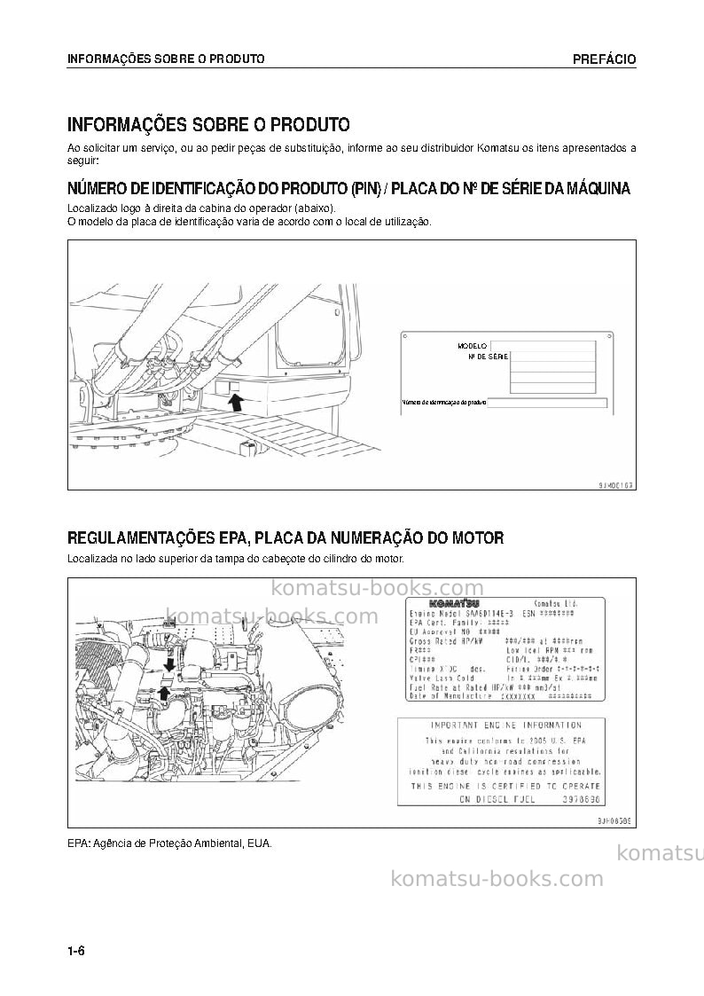 Komatsu pc350lc-8jpn Manual de operação capa Página 7 Komatsu pc350lc-8jpn Manual de operação capa Página 7