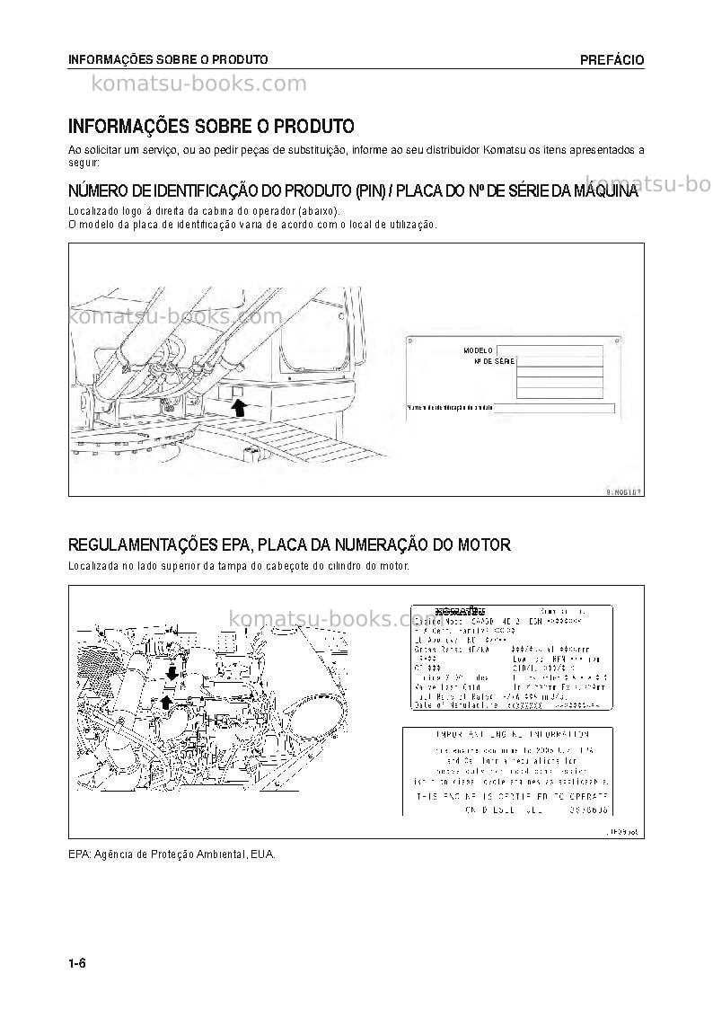 Komatsu pc350lc-8bra Manual de operação capa Página 7 Komatsu pc350lc-8bra Manual de operação capa Página 7