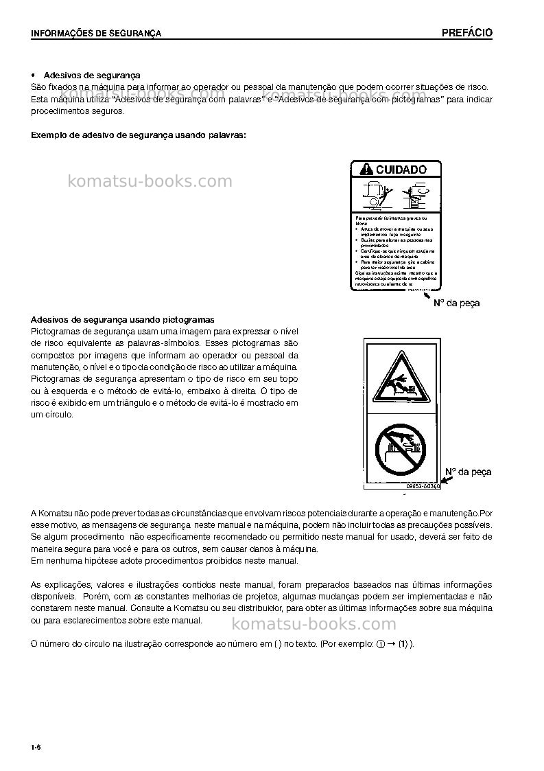 Komatsu d61ex-15bra-e0 Manual de operação capa Página 7 Komatsu d61ex-15bra-e0 Manual de operação capa Página 7
