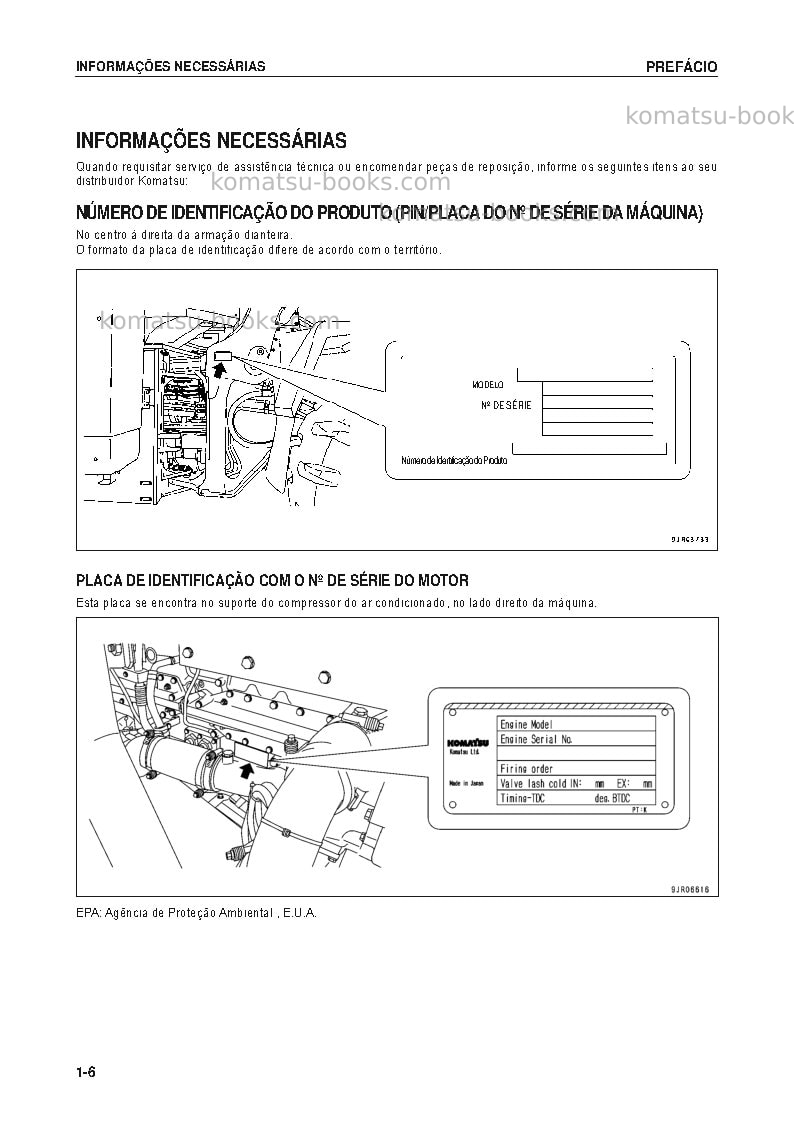Komatsu wa600-6jpn Manual de operação capa Página 7 Komatsu wa600-6jpn Manual de operação capa Página 7