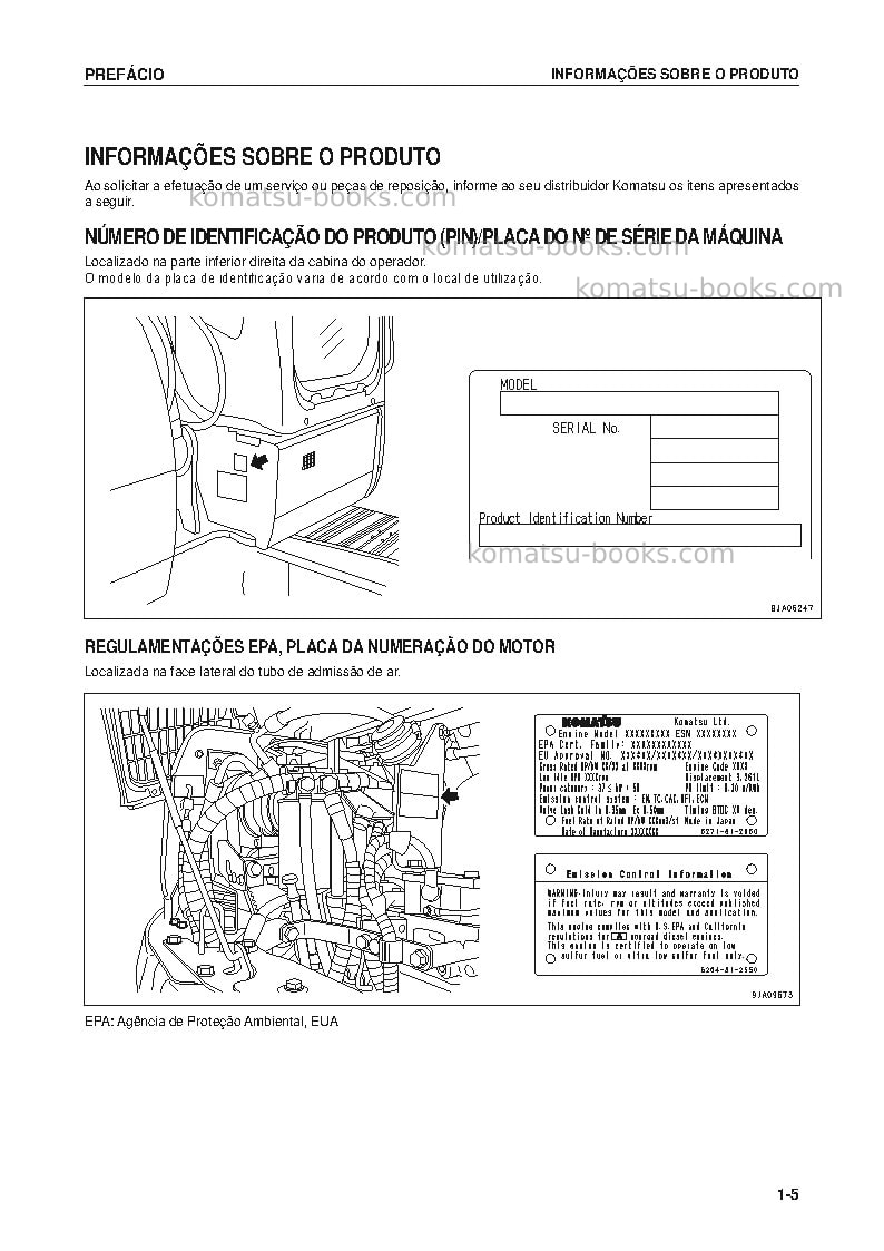 Komatsu pc78us-8jpn Manual de operação capa Página 7 Komatsu pc78us-8jpn Manual de operação capa Página 7