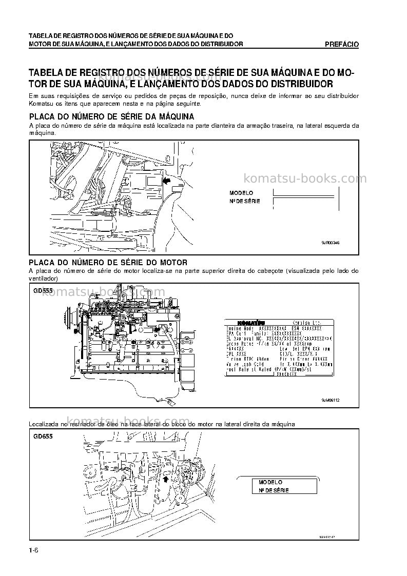 Komatsu gd655-3cbra Manual de operação capa Página 7
