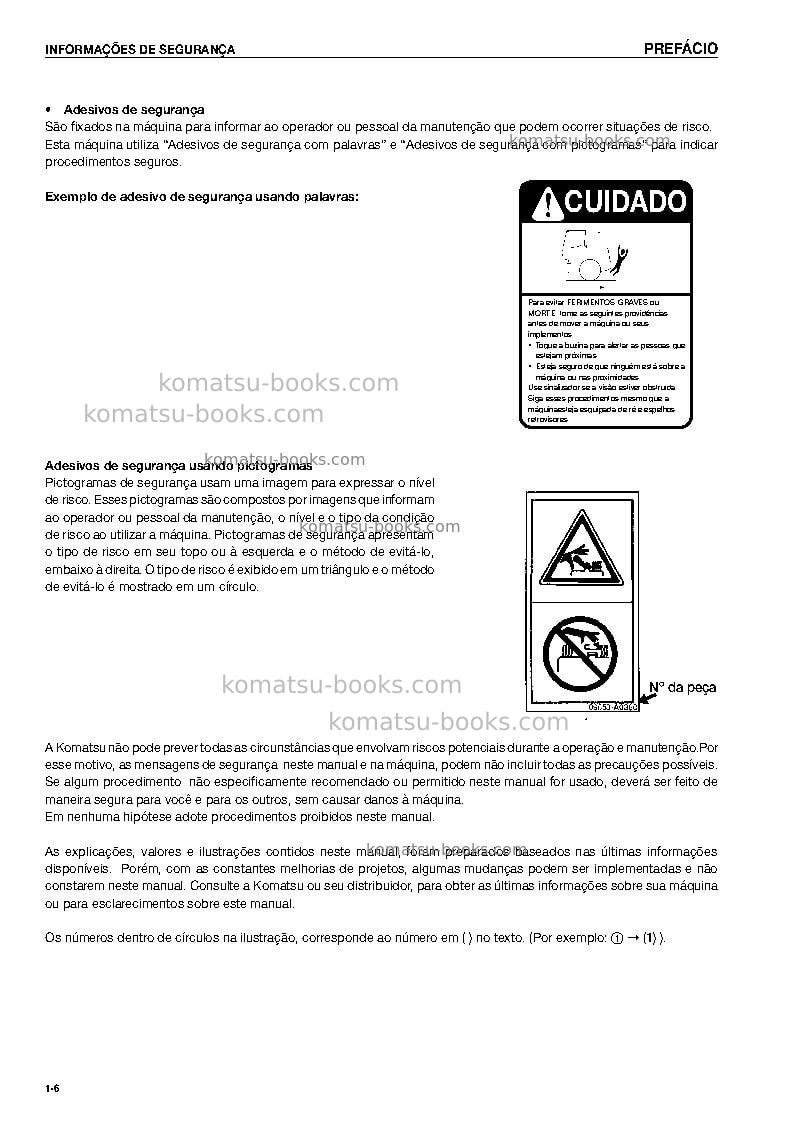 Komatsu wd600-3jpn Manual de operação capa Página 7 Komatsu wd600-3jpn Manual de operação capa Página 7