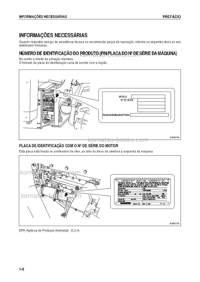 Komatsu wa600-6jpn Manual de operação capa Página 7 Komatsu wa600-6jpn Manual de operação capa Página 7