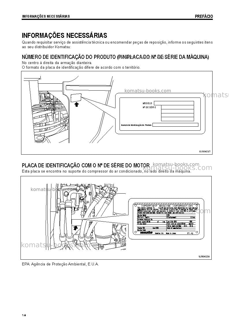 Komatsu wa500-6jpn Manual de operação capa Página 7 Komatsu wa500-6jpn Manual de operação capa Página 7