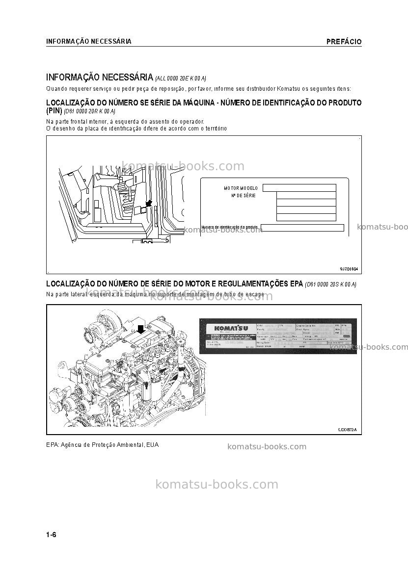 Komatsu d61ex-23bra-m0 Manual de operação capa Página 7