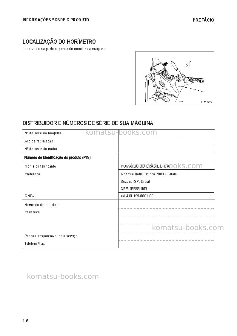 Komatsu pc200-8bra-m0 Manual de operação capa Página 7 Komatsu pc200-8bra-m0 Manual de operação capa Página 7