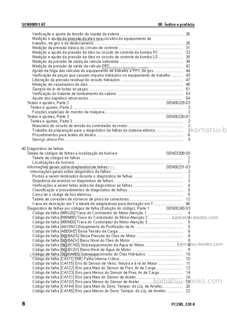 Komatsu pc220-8jpn Reparo e manutenção capa Página 7 Komatsu pc220-8jpn Reparo e manutenção capa Página 7