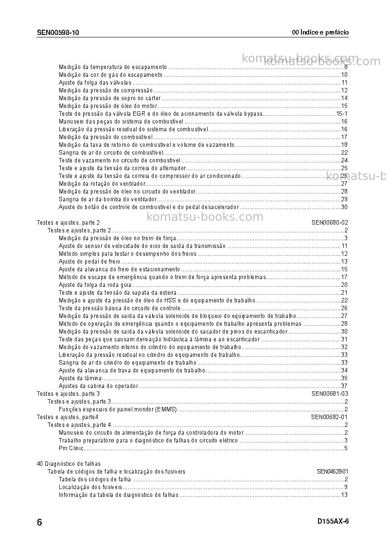 Komatsu d155ax-6jpn Reparo e manutenção capa Página 7 Komatsu d155ax-6jpn Reparo e manutenção capa Página 7