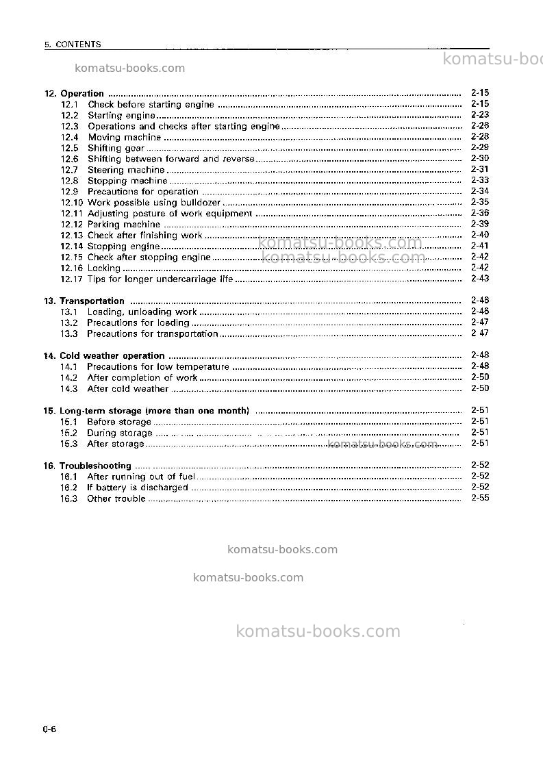 Komatsu d85ess-2idn Operation manual cover Page 7 Komatsu d85ess-2idn Operation manual cover Page 7