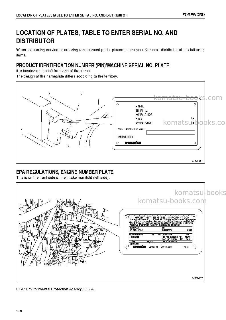 Komatsu hd785-7idn Operation manual cover Page 7