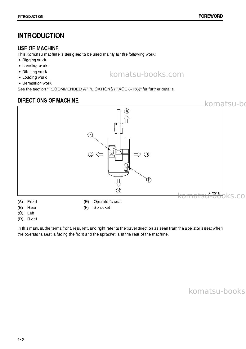 Komatsu pc200-8idn Operation manual cover Page 7 Komatsu pc200-8idn Operation manual cover Page 7