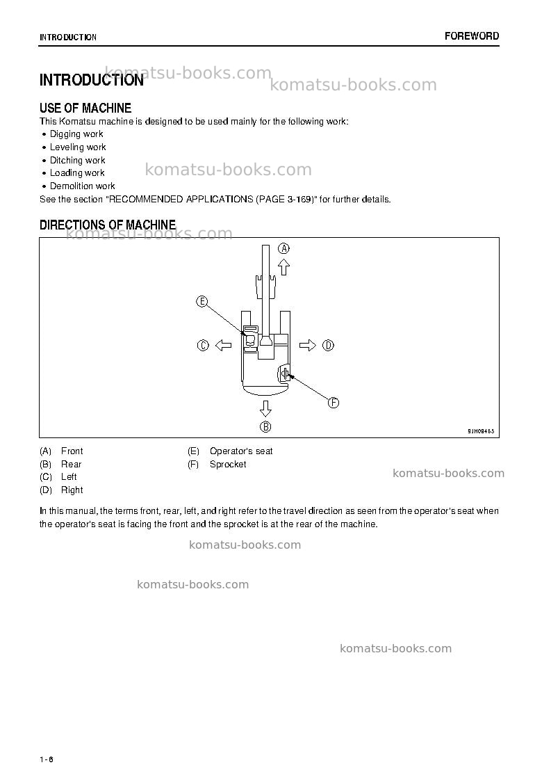 Komatsu pc300se-8idn Operation manual cover Page 7 Komatsu pc300se-8idn Operation manual cover Page 7