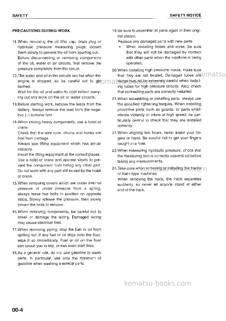 Komatsu d85ess-2idn Repair & maintenance cover Page 7 Komatsu d85ess-2idn Repair & maintenance cover Page 7