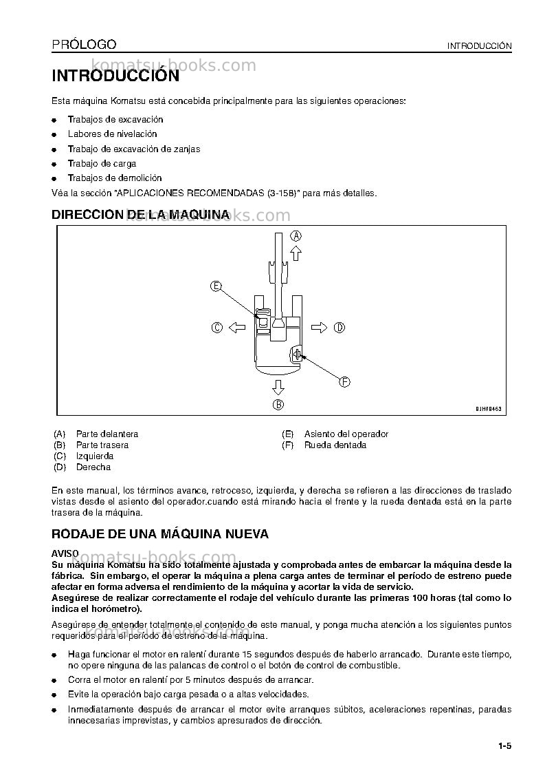 Komatsu pc200-8jpn-work equipment grease 500h Manual de operación cover Page 7