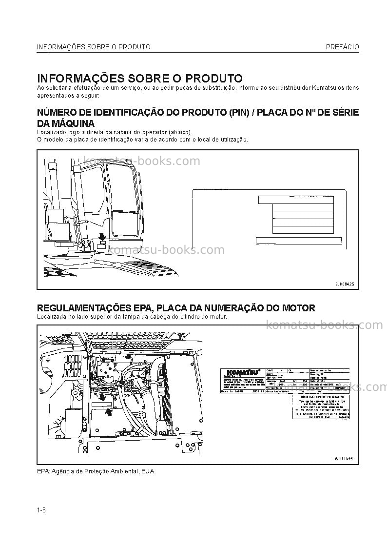 Komatsu pc228us-3jpn-e0 Manual de operação capa Página 7
