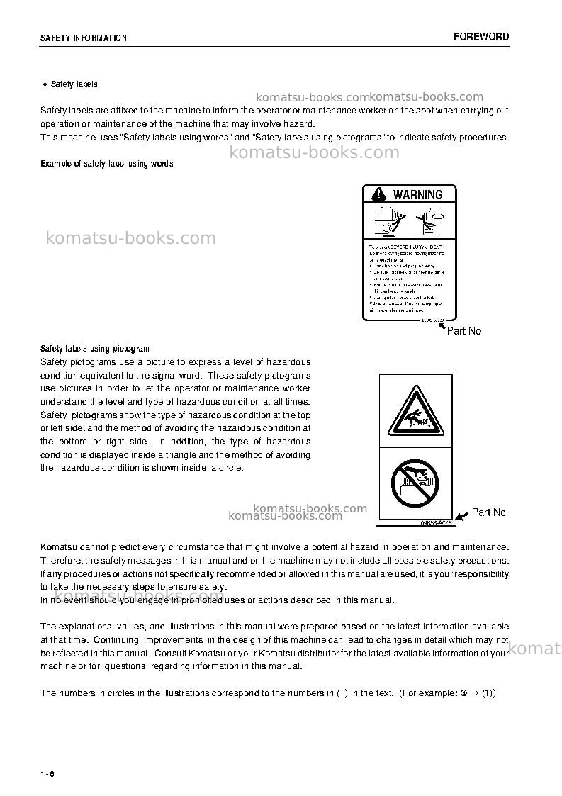 Komatsu pc600lc-7jpn Operation manual cover Page 7 Komatsu pc600lc-7jpn Operation manual cover Page 7
