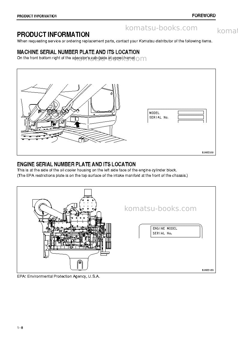 Komatsu pc800-7jpn Operation manual cover Page 7 Komatsu pc800-7jpn Operation manual cover Page 7