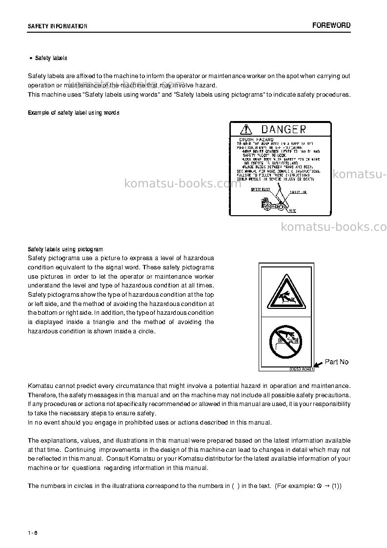 Komatsu hd785-5jpn Operation manual cover Page 7 Komatsu hd785-5jpn Operation manual cover Page 7
