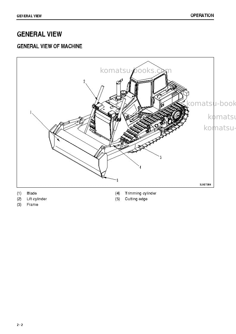 Komatsu d85ex-15jpn-trimming dozer Operation manual cover Page 7 Komatsu d85ex-15jpn-trimming dozer Operation manual cover Page 7
