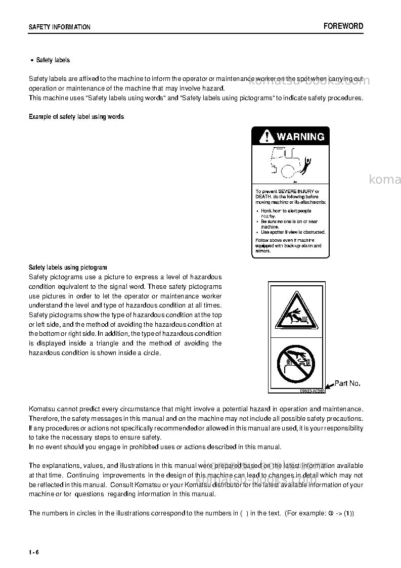 Komatsu wa200-5jpn Operation manual cover Page 7 Komatsu wa200-5jpn Operation manual cover Page 7